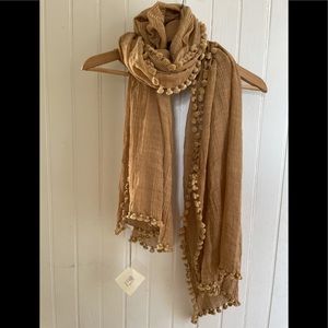 NWT MATTA Scarf Dupatta - beautiful neutral light brown color